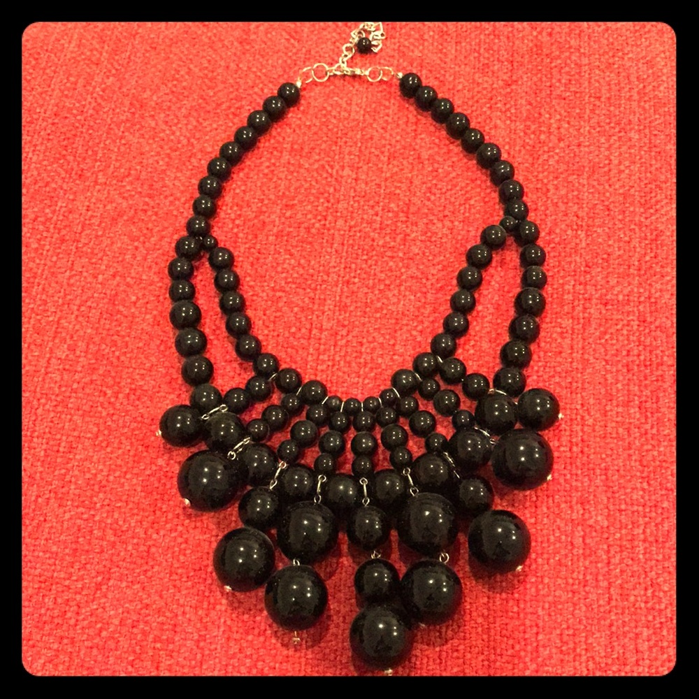 Black Bubble Statement Necklace - image 1